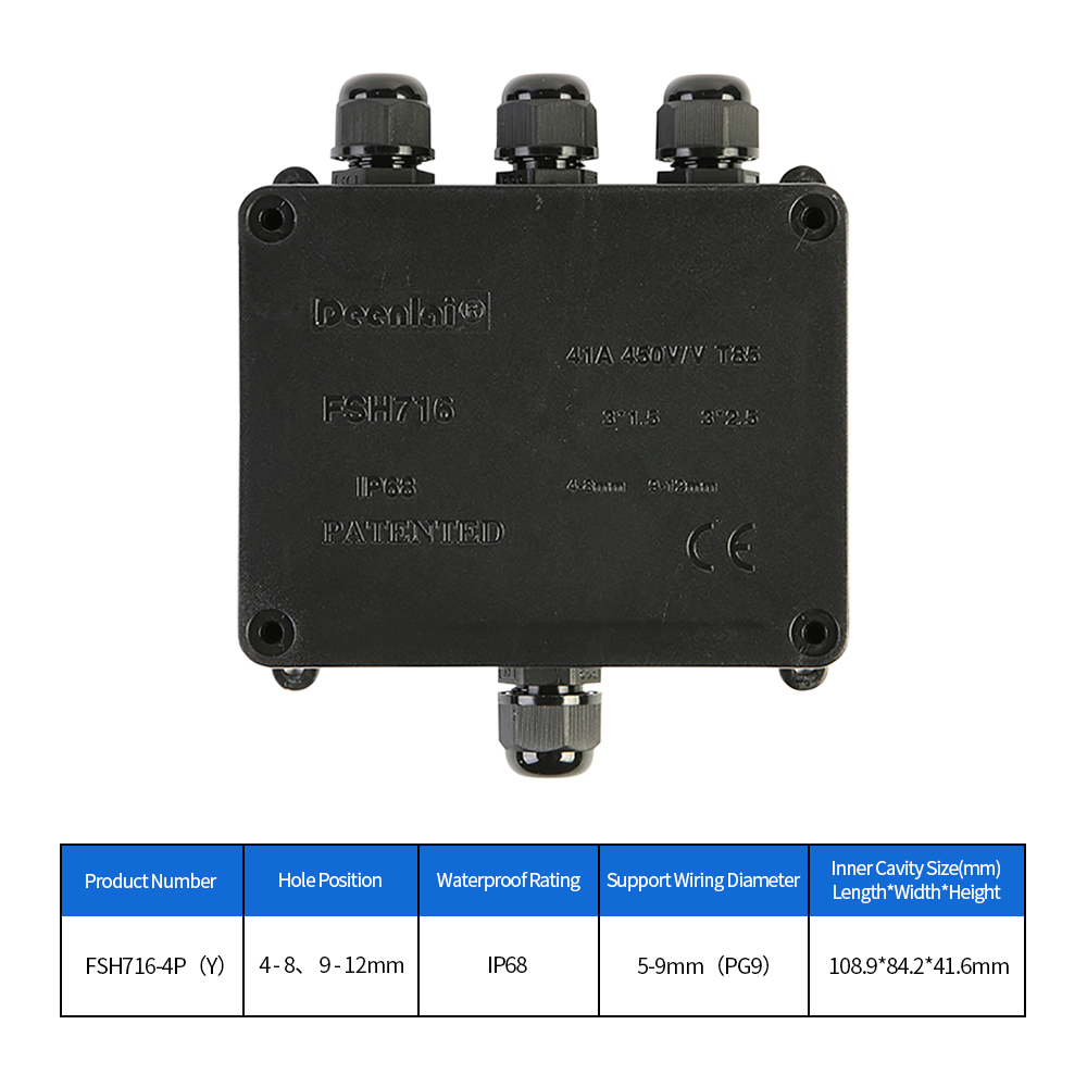 IP68 External Junction Box 4 W - огляд і ціна Outdoor Power Cable Junction Box