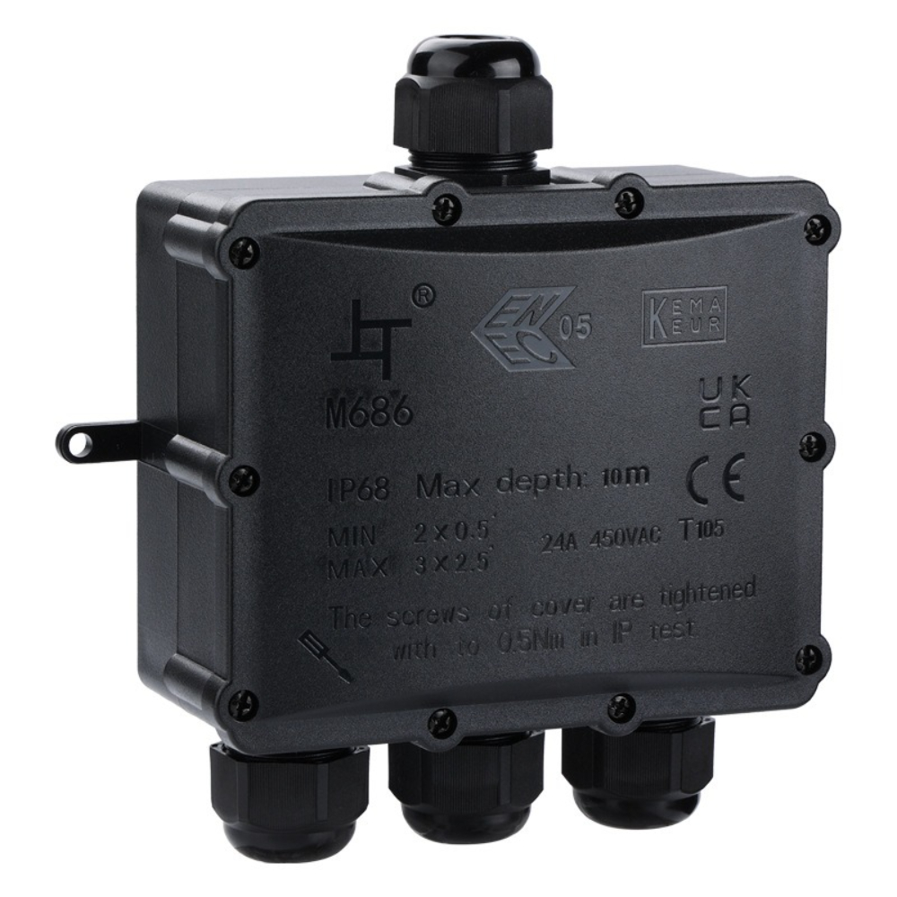 4Way 1In3Out IP68 Waterproof 4 - огляд і ціна Outdoor Power Cable Junction Box