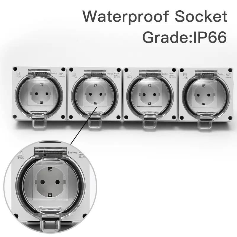 IP66 waterproof power receptac - огляд і ціна Outdoor Power Receptacle