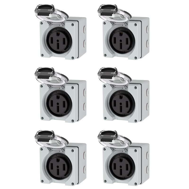 ABZL 6X 50Amp Power Outlet Box - огляд і ціна Outdoor Power Receptacle