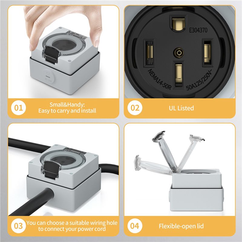 ABZL 6X 50Amp Power Outlet Box - огляд і ціна Outdoor Power Receptacle